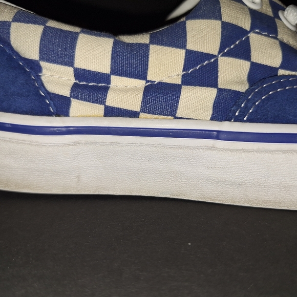 Vans Classic White/Blue Checkerboard Sneakers - Picture 6 of 6